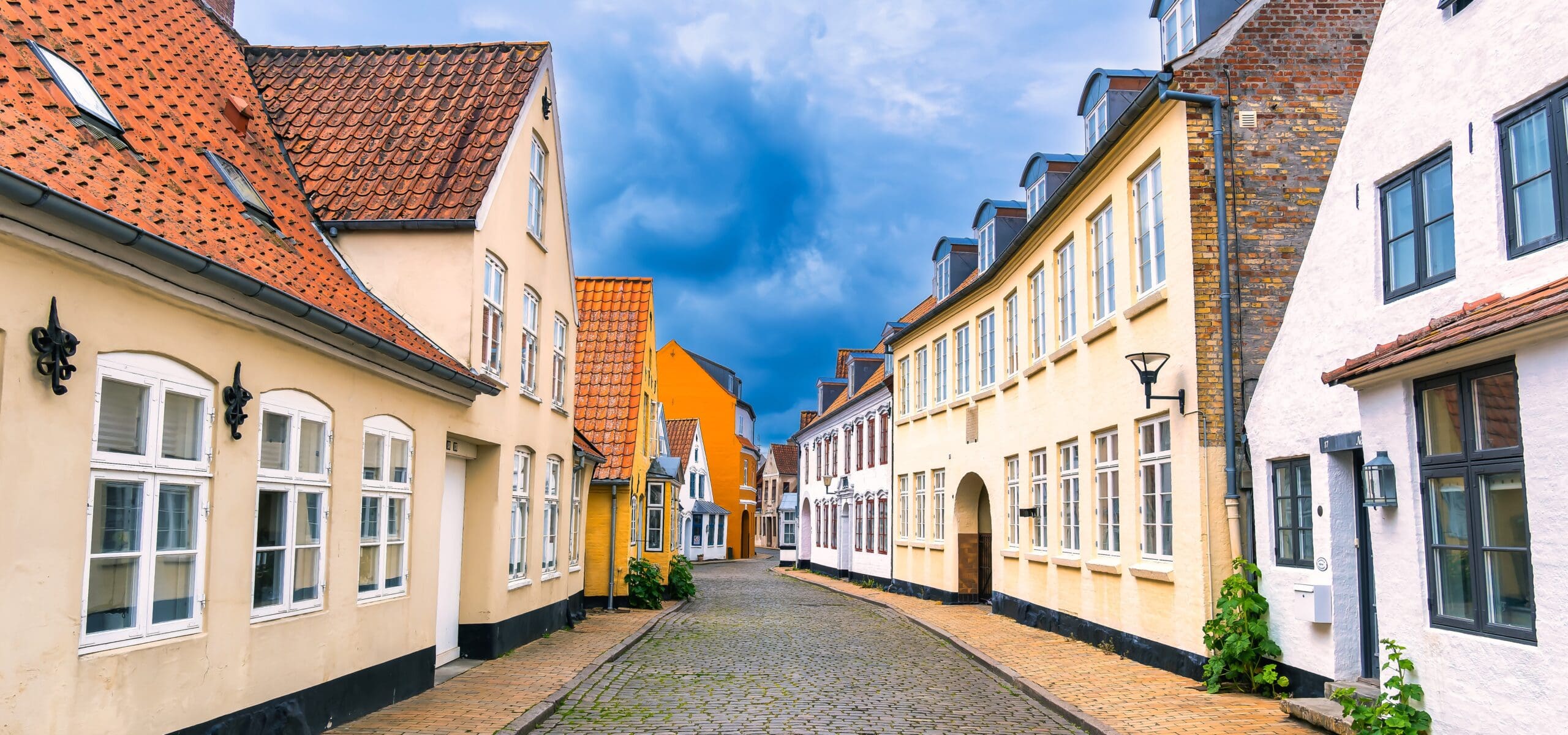 Small streets in the outskirt of Aabenraa in southern part of Denmark
